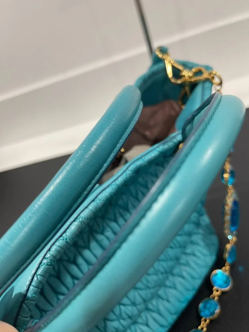 Miu Miu Matelasse Bijoux Leather 2-Way Hand/Shoulder Bag (JB1450)